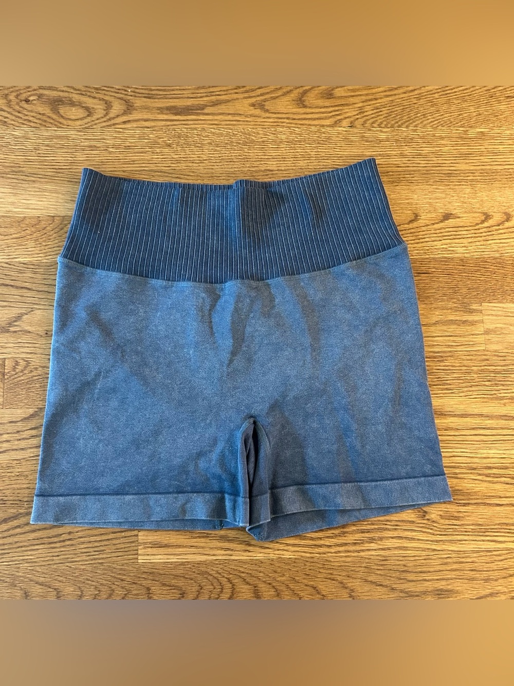 POPFLEX Extra Curve Flex 2X/3X Blue High Rise Ribbed Shorts